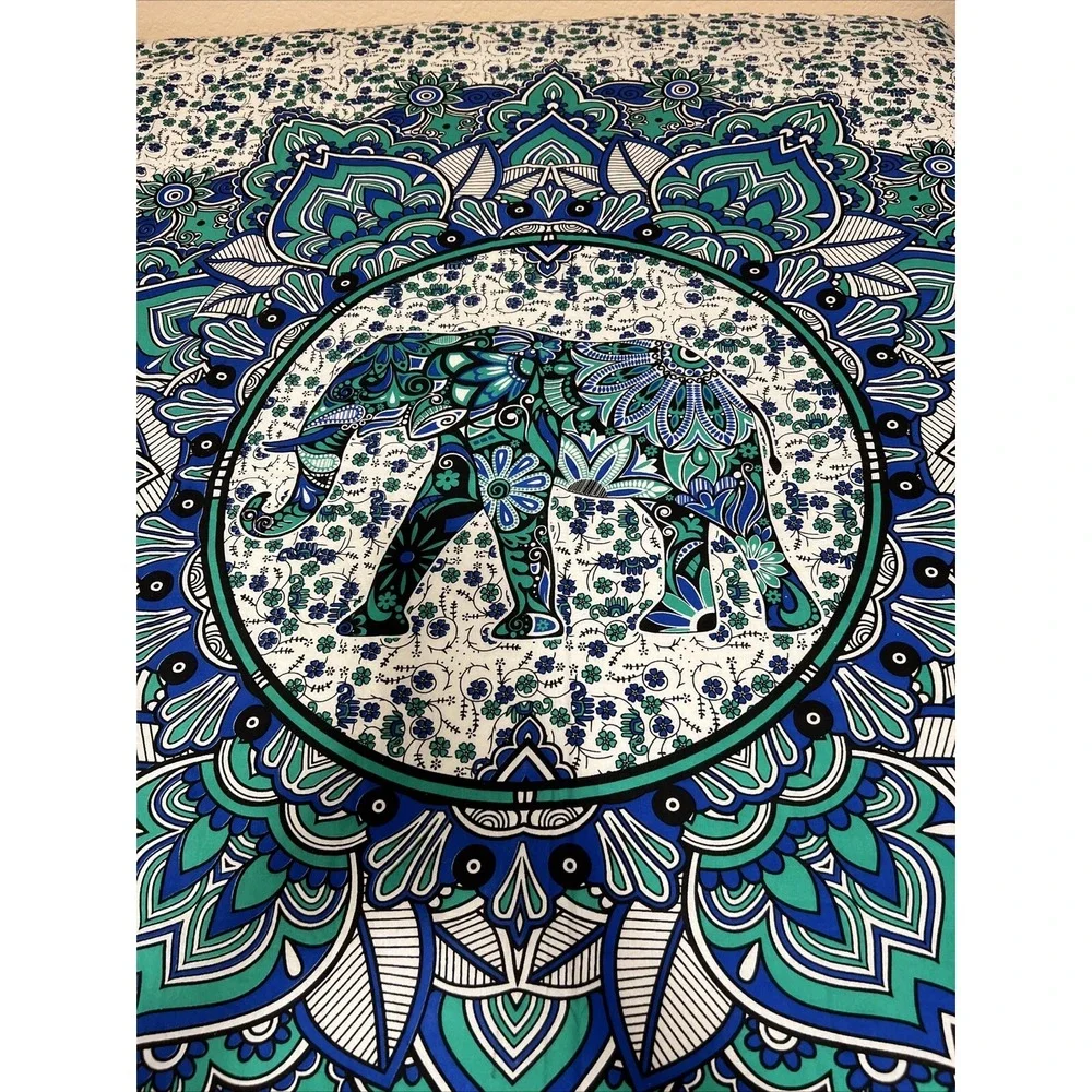 Indian Elephant Wall Hanging Tapestries Tablecloth Hippie Beach Throw Decor